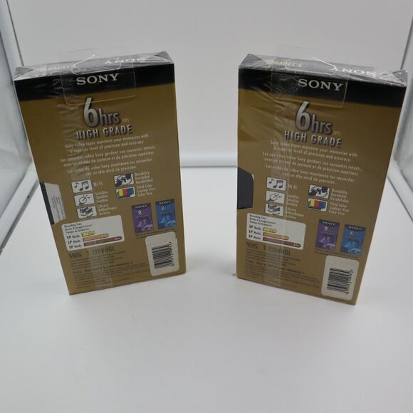 Sony High Grade Tapes T-120 VHS High Durability 6hr 2 Sealed tapes - Picture 3 of 3